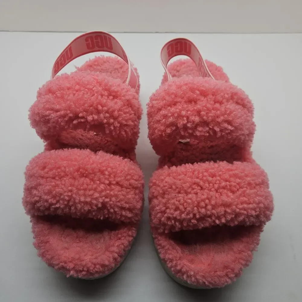 UGG Oh Fluffita Slingback Sandals Slippers Women’s Size 10 Pink 1120876 - Picture 4 of 9